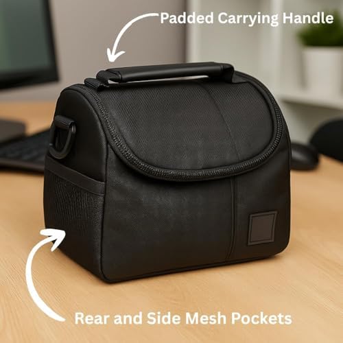 eCostConnection Medium Camera Bag Case – Soft Padded Camera Equipment Bag for DSLR & Mirrorless Cameras, Fits Nikon Canon Sony, Protective Shoulder Carry Bag - Image 3