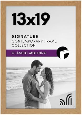 Americanflat 13x19 Picture Frame with Shatter-Resistant Glass - Signature Collection - Gallery-Style Frames Made of Engineered Wood - Photo Frame for Wall Display - Dark Oak by Americanflat