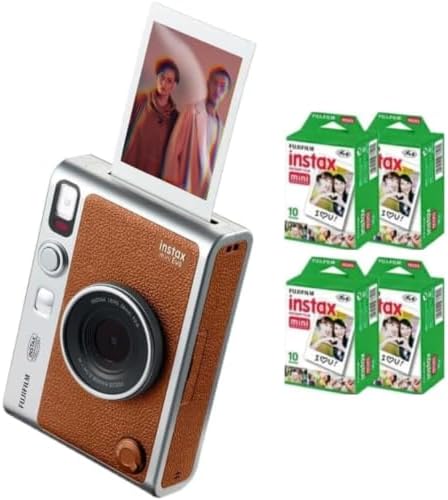 Fujifilm Instax Mini EVO Instant Camera (Brown + Extra Film (40 Sheets)) by FUJIFILM