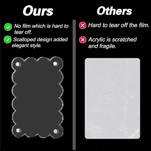 10 Pack 2.36 x 3.54 Inch Acrylic Fridge Magnetic Frame Scalloped, Double Sided Polaroid Frame, Refrigerator Magnet Picture Frame for Fujifilm Instax Mini - Image 6