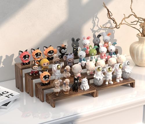 4 Set Wooden Tiered Risers Display Stands for Vendor Events,Stackable Wood Cupcake Display Stand,Farmhouse Decor Wood Dessert Table Display Set,Vendor Booth Display Items,Food Display Risers for Party - Image 4