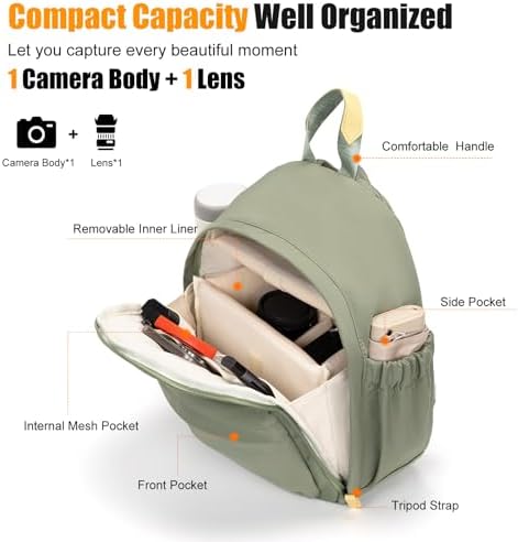 Cwatcun Camera Backpack for Women, Compact DSLR Bag with Tripod Strap - Image 3