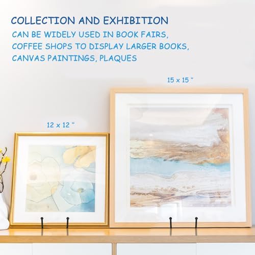 Decolore 5 Pack 12 Inch Black Picture Stands Plate Stands for Display Large Book Stands for Picture, Decorative Plate, Book, Frame, Tabletop Poster - Image 4