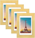 4x6 Picture Frame Set of 4 with Real Glass, Wall & Tabletop Display by SZYUU