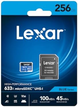 Lexar High-Performance 633x 256GB microSDXC UHS-I Card with SD Adapter, C10, U3, V30, A1, Full-HD & 4K Video, Up To 100MB/s Read, for Smartphones, Tablets, and Action Cameras (LSDMI256BBNL633A) - Image 2