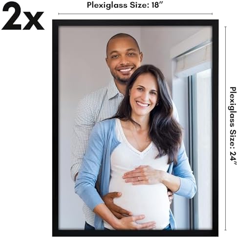 Americanflat 18x24 Poster Frame 2-Pack - Slim Molding - Black - Image 2