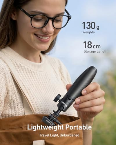 TELESIN Mini Selfie Stick w Magnetic Quick Release Charging Adapter Mount - Image 6