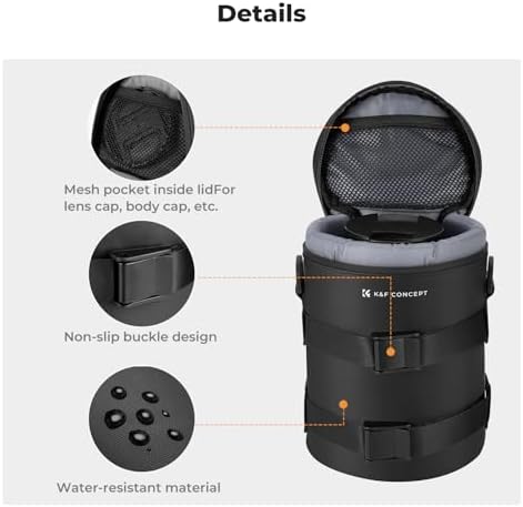 K&F CONCEPT Camera Lens Case, Protective Pouch for Lens with Air Blower - Image 5