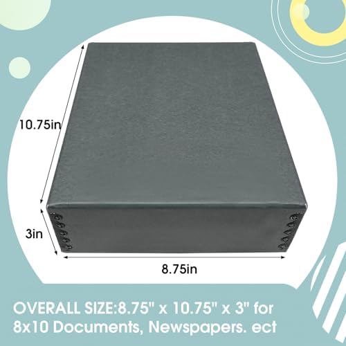 Golden State Art, Drop Front Archival Storage Box, Gray, 8.75x10.75x3 Inch - Image 3