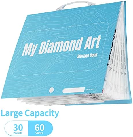 ARTDOT A3 Storage Book for Diamond Art Kits, Portfolio Folder for Diamond Painting Accessories with 30 Pocket Slevees Protectors (16.9x12.4inches) - Image 2
