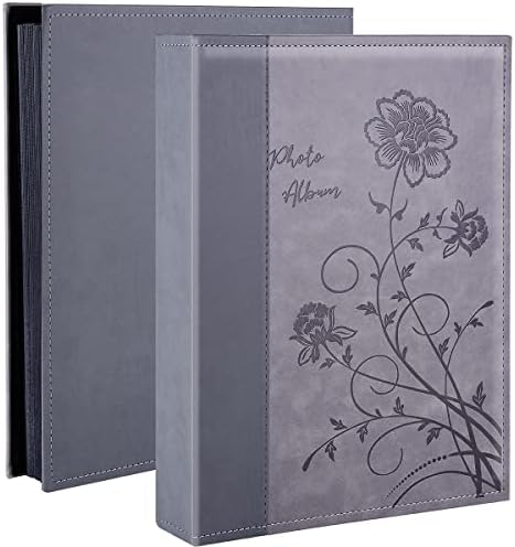 Artmag Photo Album 4x6 300 Photos, Extra Large Capacity Leather Cover Wedding Family Photo Albums Holds 300 Horizontal 4x6 Photos(Grey) by Artmag