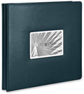 Old Town Bonded Leather Photo Album, Large Leather Scrapbook, Expandable Scrapbook Album 12x12 Double-Sided White Paper Pages and Optically Clear Pockets, Faux Suede Lining, Navy by OldTownFrames