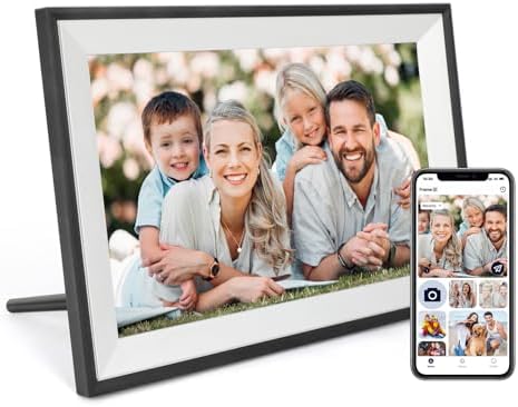 Digital Picture Frame 10.1 Inch WiFi Digital Photo Frame IPS HD Touch Screen Smart Cloud Photo Frame with 32GB Storage, Auto-Rotate, Easy Setup to Share Photos or Videos Remotely via AiMOR APP by AnnaBella