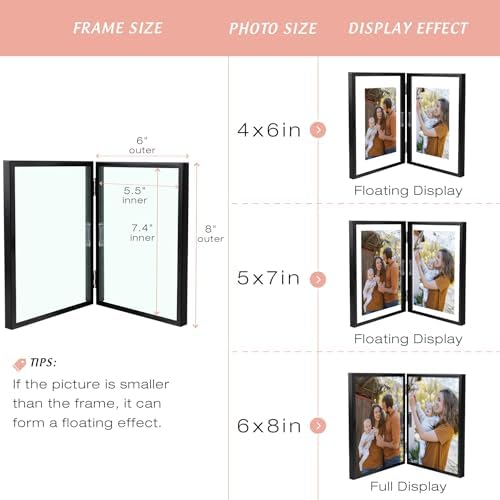 Golden State Art 6x8 Hinged Metal Picture Frame, Matte Black, Tabletop - Image 5