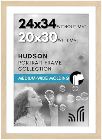 Americanflat 24x34 Poster Frame - Matted to 20x30 - Natural Oak by Americanflat