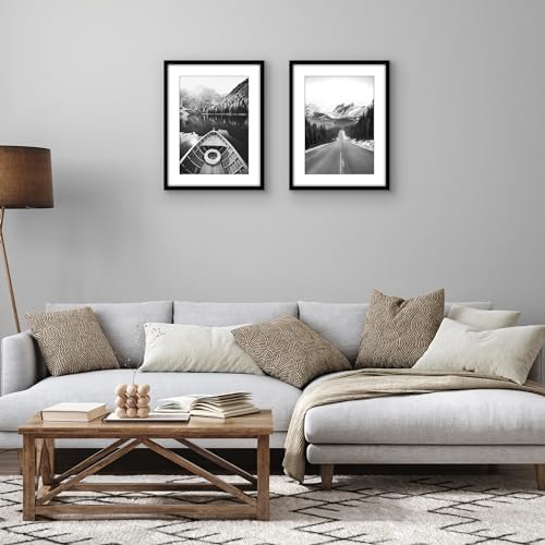 Americanflat 16x21 Poster Frame 2-Pack - Matted to 12x17 - Black - Image 6