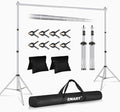 EMART Backdrop Stand 10x8.5FT Adjustable Back Drop Stand for Party -Silver by EMART