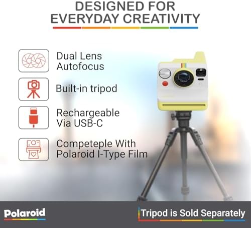 Polaroid Now Generation 3 I-Type Instant Camera (Yellow) Bundle with Color I-Type Film (8 Exposures), Hard Protective Case and Wrist Strap - Image 4