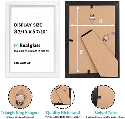 LaVie Home 4x6 Picture Frames (6 Pack, White) Simple Designed Photo Frame with High Definition Glass for Wall Mount & Table Top Display, Set of 6 Classic Collection - Image 3