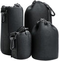 4 Pcs Camera Lens Bags Pouch,Camera Lens Holder,4 Sizes Protective Camera Lens Pouch Set With Drawstring Design(Small, Medium, Large, X Large) by Unknown