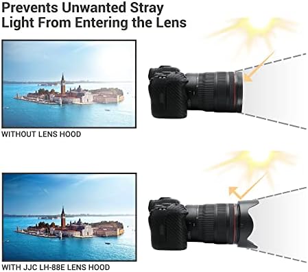 Lens Hood for Canon RF 24-105mm F2.8 L is USM Z,RF 24-70mm F2.8 L is USM Lens,Reversible Lens Shade Replace Canon EW-88E Lens Hood, Compatible with 82mm Filters and Lens Cap - Image 5