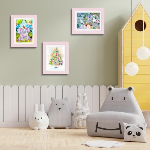 2 Pack 10x12.5 Front-Opening Kids Artwork Frames Changeable (Light Pink) - Image 5