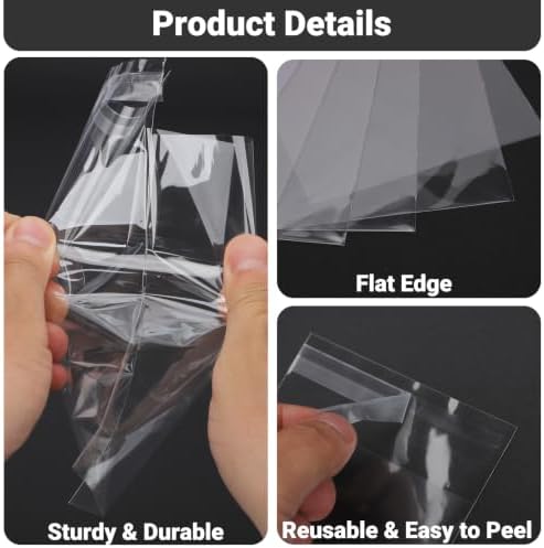 25 Pack Archival Photo Sleeves 3.9x6.5" - Acid Free Crystal Clear Plastic Bags Self Adhesive, Clear Paper Sleeves Protector, Plastic Covers for Paper Photo Prints Cardstock - Image 4