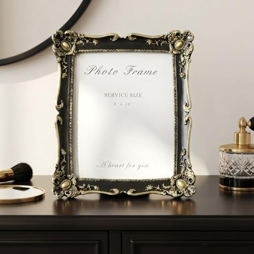 Cuspin 8x10 Picture Frame Black and Gold Vintage Ornate Resin Frame - Image 5