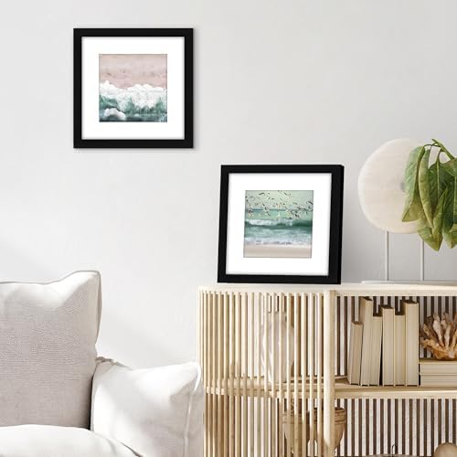Americanflat 9x9 Picture Frame - Matted to 6x6 - Engineered Wood - Black - Image 4