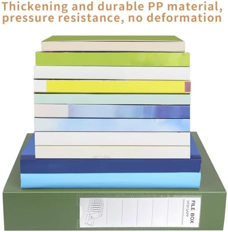 HUA JIE 2 Pack A4 Storage File Boxes Archives Case,65mm Spine-Green - Image 6