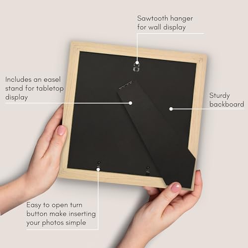 Americanflat 10x10 Picture Frame - Matted to 8x8 - Natural Oak - Image 5