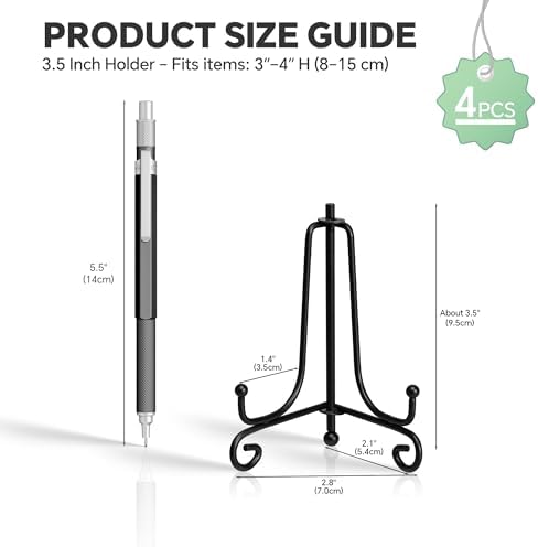 Artliving 3.5 Inch Black Mini Iron Stand Cookie Holder Display Stand Place Card Holder Display Easels at Weddings, Birthday Party (4 pack) - Image 2