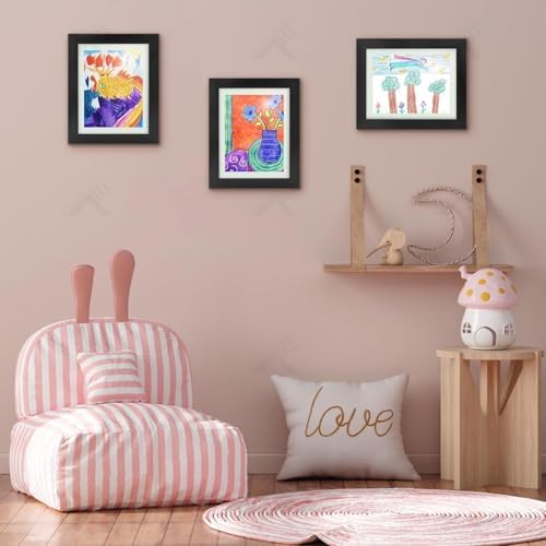 2 Pack 8.5x11 Front-Opening Kids Artwork Frames Changeable (Black) - Image 4