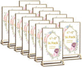 14 Pack Acrylic Sign Holder 4x6 Gold Frames, Wedding Table Number Holders Double Sided Vertical Clear Display Stand, Picture Holders for Tables, Menus, Flyers, Party and Office Decor by DECOHOBO