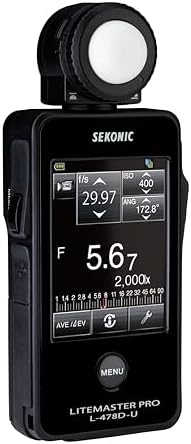 Sekonic LiteMaster Pro L-478D-U Light Meter, Touchscreen Incident & Reflected Meter with Flash Analyzing, Cine Frame Rate & Shutter Angle Control, Illuminance & Luminance Measurement - Image 3