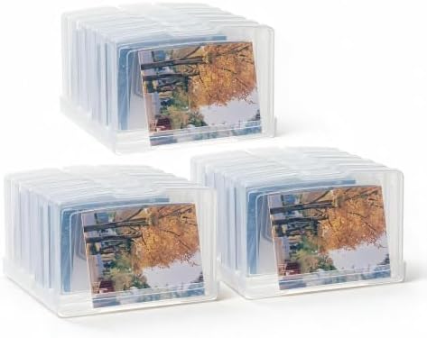 novelinks 6 Pcs 4"x6" Plastic Photo Storage Boxes with Tray (Clear 3Pack) by novelinks
