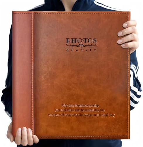 Zoview Brown Large Self-Adhesive Photo Album, PU Leather Cover by ZoviewArt