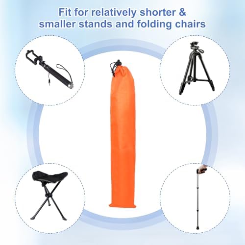 24 x 5 Inch Tripod Monopod Case Bag, Oxford Cloth Foldable Tripod Carrying Case Bag with Drawstring, Fits Speaker/Light Stand/Studio/Outdoor/Travel/Camping, Orange - Image 5