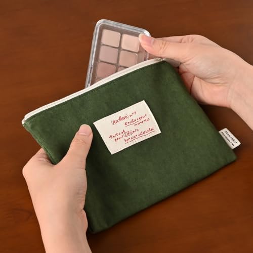 Monolike Archive 247 Faded Flat Pouch, Green - Makeup Bag, Cosmetic Bag, Travel Bag, Toiletry Bag, Organizer, Storage Bag - Image 6