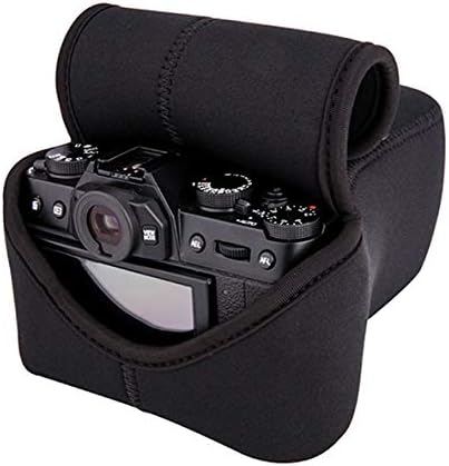 JJC Black Ultra Light Neoprene Camera Case for Fujifilm Fuji X-T100 X-T30 X-T20 X-T10 +50-200mm/50-230mm Lens, Pouch Bag for Olympus E-PL8 E-M5II E-M10 II, Canon M50 M5 with Telephoto lense - Image 7