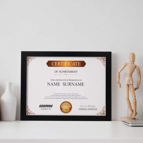 Egofine 8.5x11 Picture Frames Set of 4, Made of Solid Wood Covered by Plexiglass for Document,Diploma, Certificates and Degree, for Table Top Display and Wall Mounting Photo Frame Black - Image 4