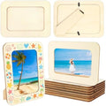 VOKOY 10 Pack Wooden Picture Frames for Crafts, DIY Wood Craft Picture Frames Bulk for 4" x 6" Photos,Unfinished Standing Photo Frames DIY Crafts Wood Decorate for Birthday Party Gifts by VOKOY