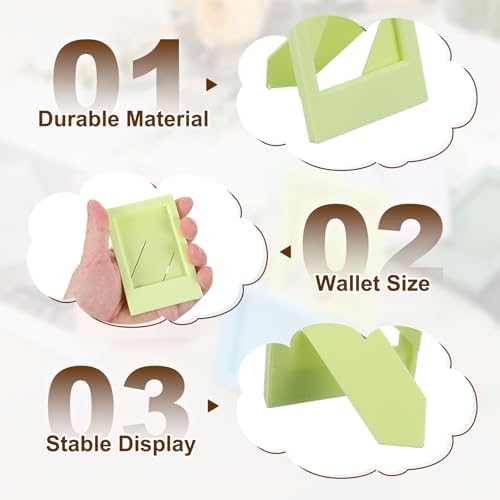 uxcell 8pcs Mini Picture Frames, 2.4 x 3.6 Inch Rectangular Film Photo Frame, Small Instant Film Photo Frame Holder for Tabletop Picture Display, Light Green - Image 4