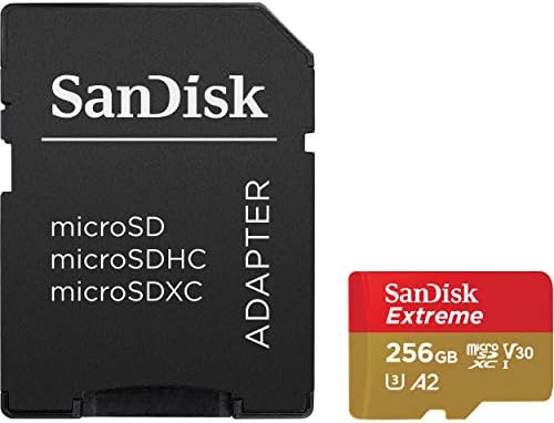 SanDisk 256GB Extreme microSDXC UHS-I Memory Card with Adapter - Up to 160MB/s, C10, U3, V30, 4K, A2, Micro SD - SDSQXA1-256G-GN6MA by Unknown