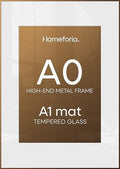 Homeforia A0 Bronze Poster Frame, High-End Metal, A1 Mat, Glass by Homeforia