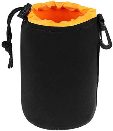 Large Camera Lens Pouch, Thick Protective Neoprene Bag Storage Cover Case with Drawstring Design, Soft Plush Interior, Compatible for Canon, for Nikon, for Sony DSLR Lenses (L Size) by Unknown