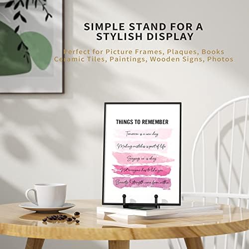 IPAME 3 Pack 3 Inch Plate Stands for Display - Metal Square Wire Plate Holder Display Stand + Picture Frame Stand Holder Easel for Decorative Plate, Book, Plaque, Photo, Platter (Black 3pcs) - Image 6