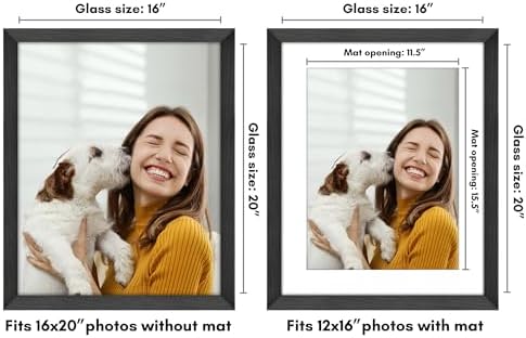 Americanflat 16x20 Poster Frame - Matted to 12x16 - Black - Image 2