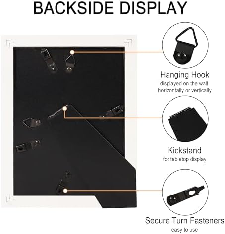 5x7 Picture Frame Set of 4 with Real Glass, Wall & Tabletop Display - Image 6