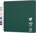 Scrapbook Photo Album 8"x8" 20 Sheets 40 Pages Hardcover Kraft Paper Green by Hiwhy